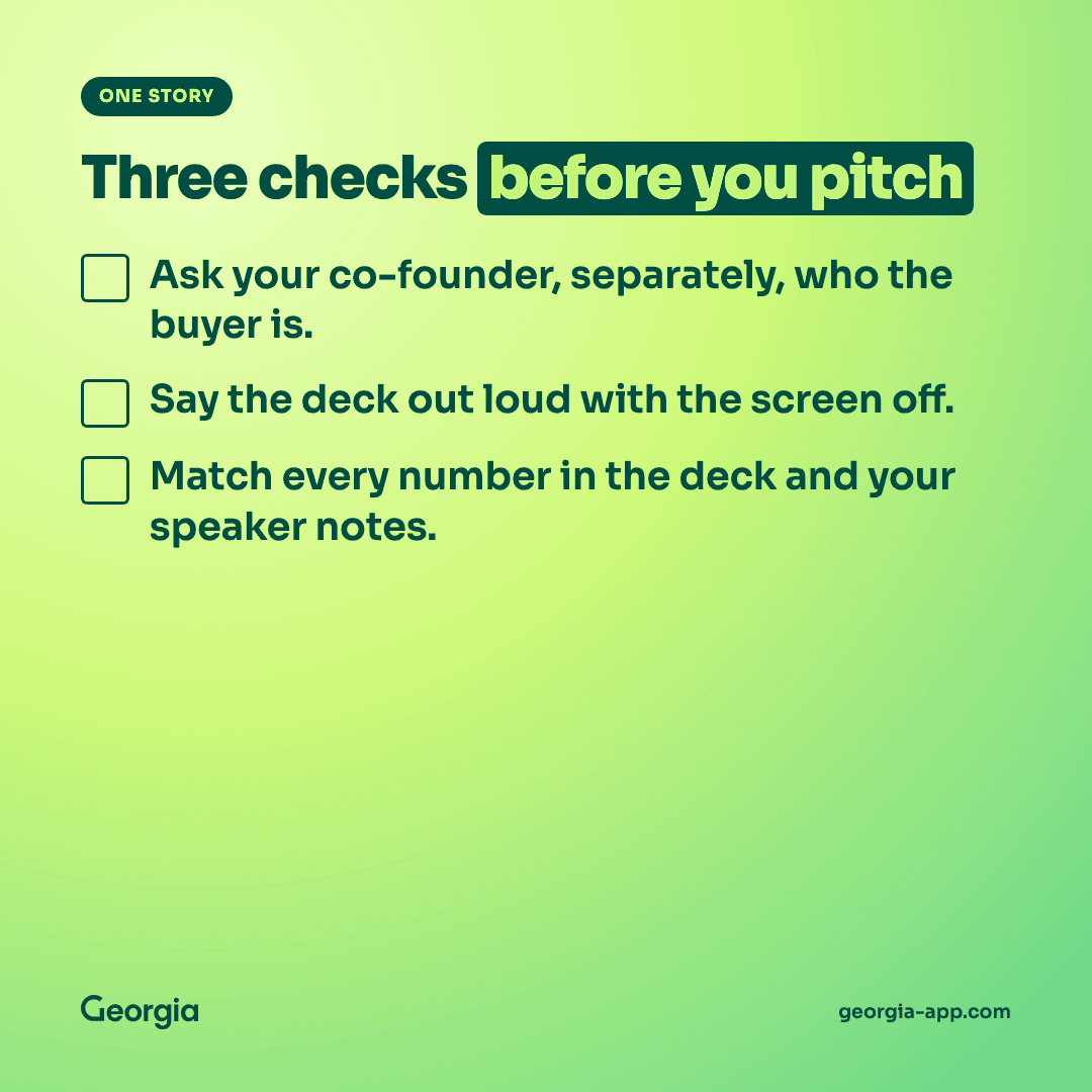 Three checks to align your deck and spoken pitch