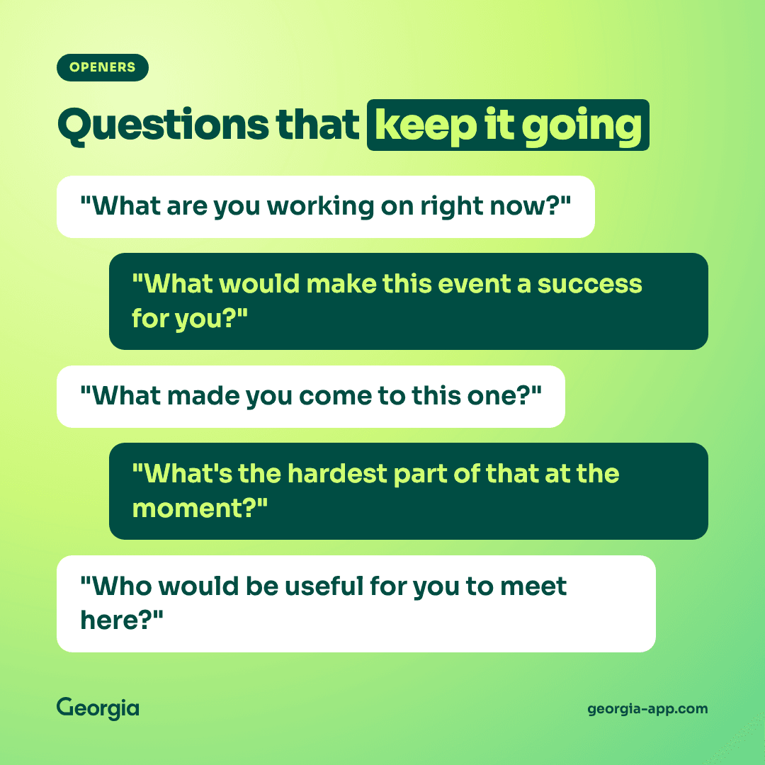Follow-up questions for networking conversations